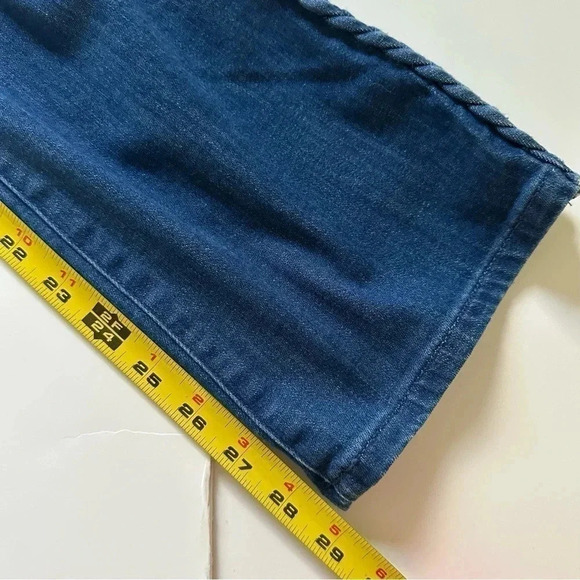 Lilly Pulitzer Braided Trim Denim Jeans Crop Bootcut Dark Wash Size 2 - Picture 11 of 13